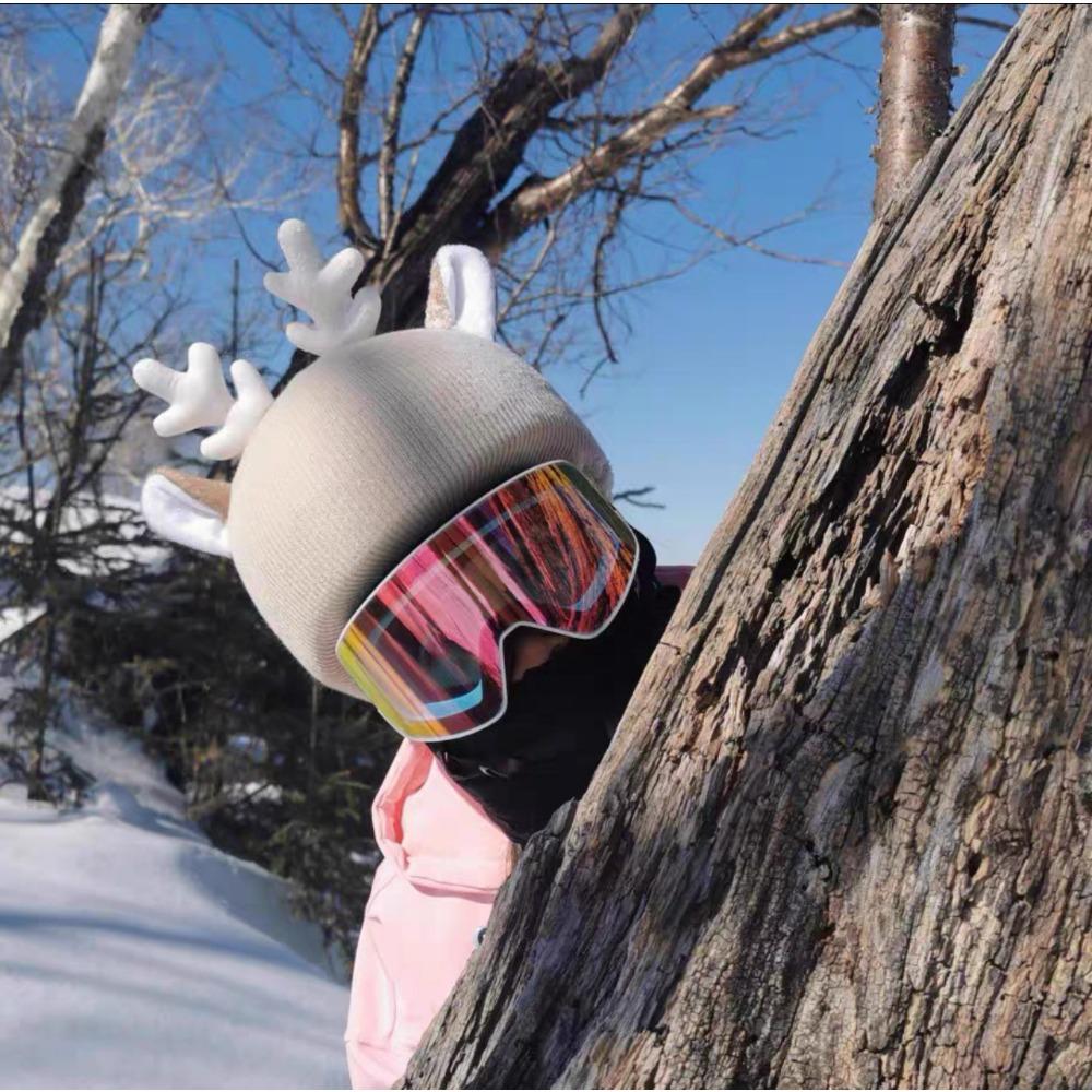 Ski Helmet Hat Cover Cute Cartoon Cat Ears Baby Same Single and Double Board Battery Helmet Cover Unisex