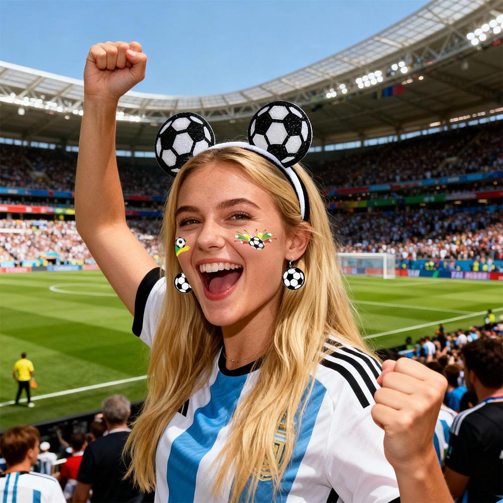 2026 USA Canada Mexico World Cup Fan Supplies Headband Earrings Tattoo Stickers Three-Piece Set Football Cheer Props