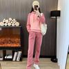 Women's 2025 Hooded Sports Suit: Stylish, Loose-Fit, Long-Sleeve Two-Piece for Spring and Autumn.