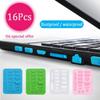 16pcs/set Colorful Silicone Laptop Anti Dust Plug Cover