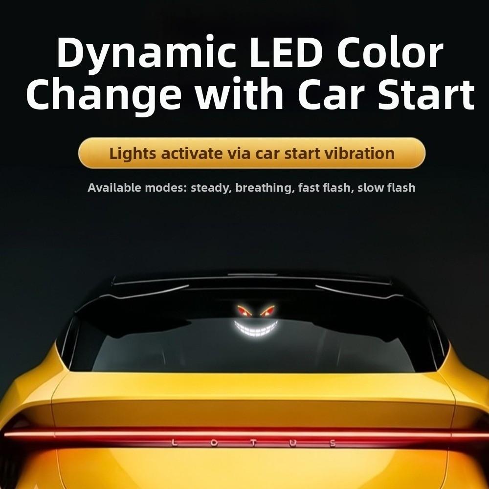 Solar LED Warning Light Suction Cup Cool EYE Ambient Lamp Gifts Car Devil Eye Decorative Light