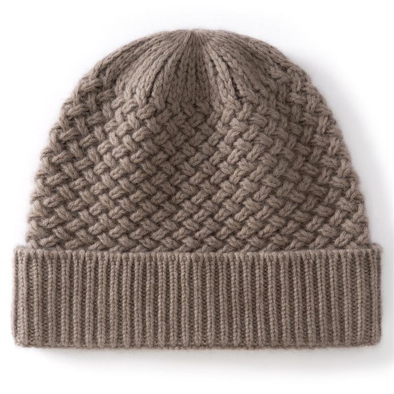 Autumn and winter hats, women's cashmere knitted hats, small-faced couples' wool hats, warm covers, thickened cold hats