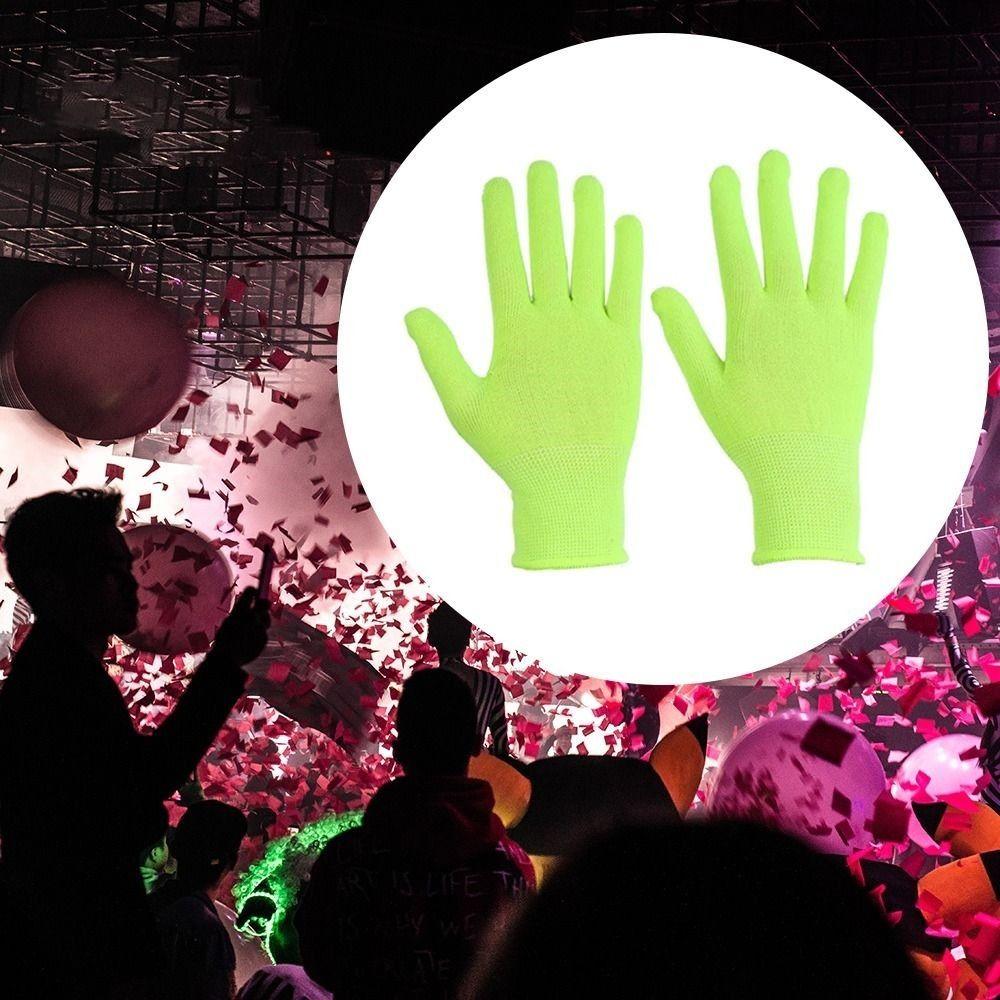Светящиеся в УФ Неоновые Перчатки Зеленый Ночник Украшение Универсальная Волшебная Перчатка Уличные
