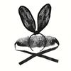 1 Set of Fashionable and Exaggerated Long-eared Lace Rabbit Ear Headband with a Matching Lace Blindfold. This Bunny Girl-themed Set Is a Creative