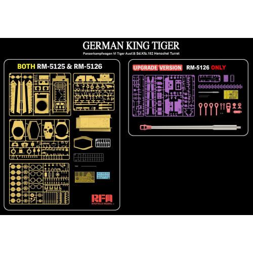 RYEFIELD MODEL 1/35 Sd.Kfz.182 King Tiger Henschel Turret Upgraded Version Plastic Model Kit RFM5126