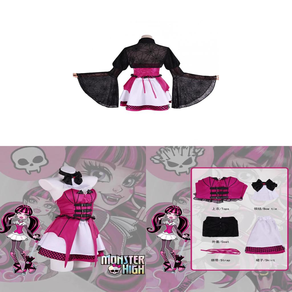 Monster High Draculaura Cosplay Dress With Polyester Fabric For Cosplay And Anime Events
