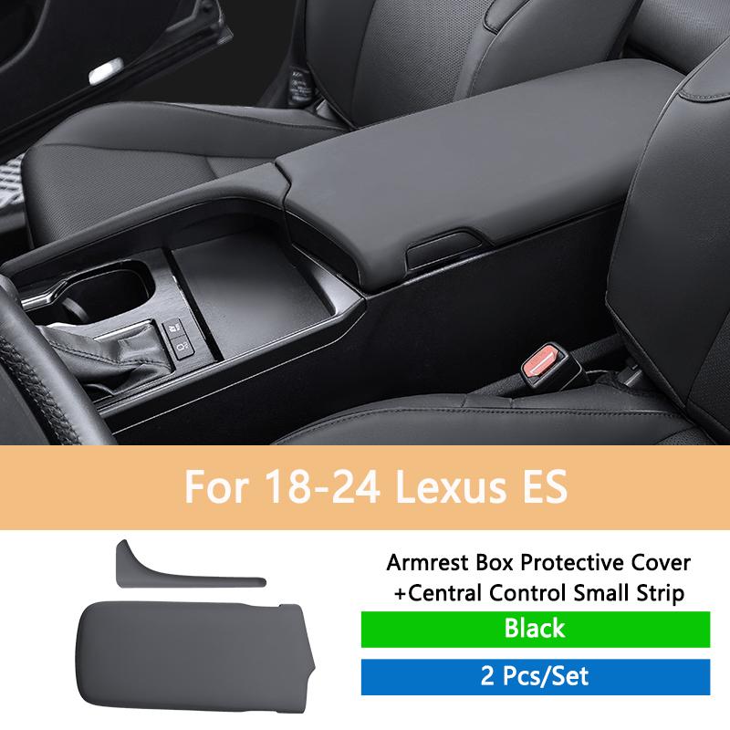 QHCP Car Armrest Box Cover Panel NAPPA Leather Central Console Small Armrest Cover Lid Fit For Lexus ES 18-25 Interior Accessory