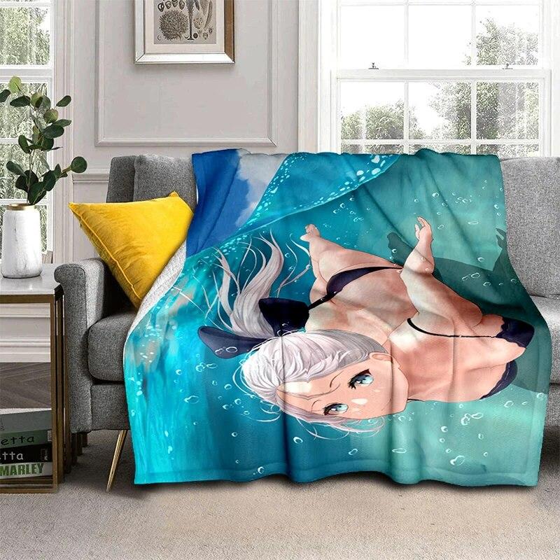 Hot Anime Sexy Girl Soft Plush Sofa Bed Throwing Cartoon Picnic Blankets Modern Flannel Blanket Gedruckt Bettdecke Geschenk Gift