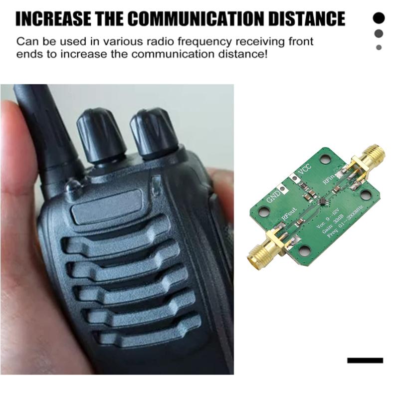 Широкополосный радиочастотный усилитель 0,1–2000 МГц, 30 дБ, малошумящий усилитель LNA с высоким коэффициентом усиления