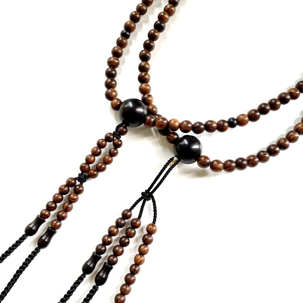 Myorenka International Soka Gakkai Prayer Beads SGI Prayer Beads for Men Wooden Prayer Beads XL Size Shakusan Tiger Peel Sandalwood 8mm Ebony Tailor