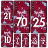 Personalised Football Number Name Cover For Samsung Galaxy S22 S23 Ultra Note 20 10 Plus S9 S10 S20 S21 S23 FE Phone Case