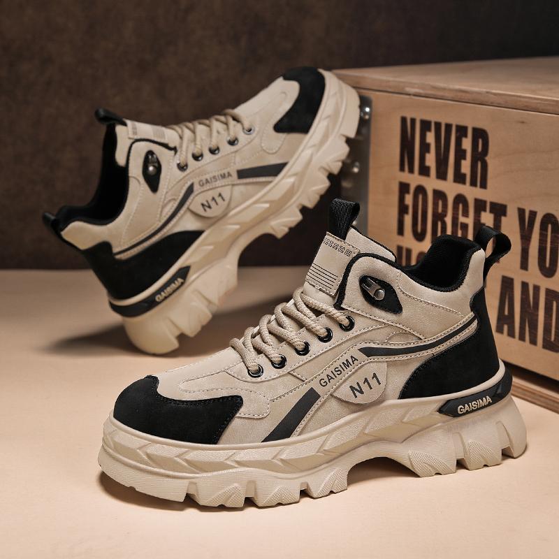 Новые модные осенние и зимние мужские высокие ботинки martin для студентов, трендовые рабочие туфли на мягкой подошве для мальчиков, кроссовки Martin с защитой труда