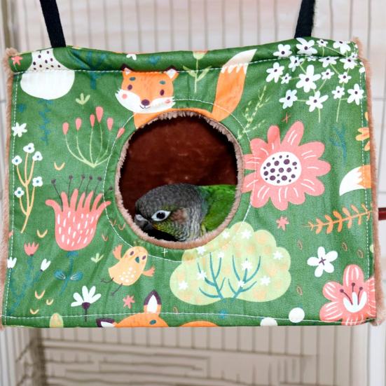 Моющийся гамак для попугаев, большой просторный, стильный дом-гнездо на осень-зиму