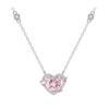 Women Necklace Rhinestone Heart Pendant Hollow Chain Adjustable Neck Decoration Jewelry Birthday Gift Party Prom Clavical Necklace