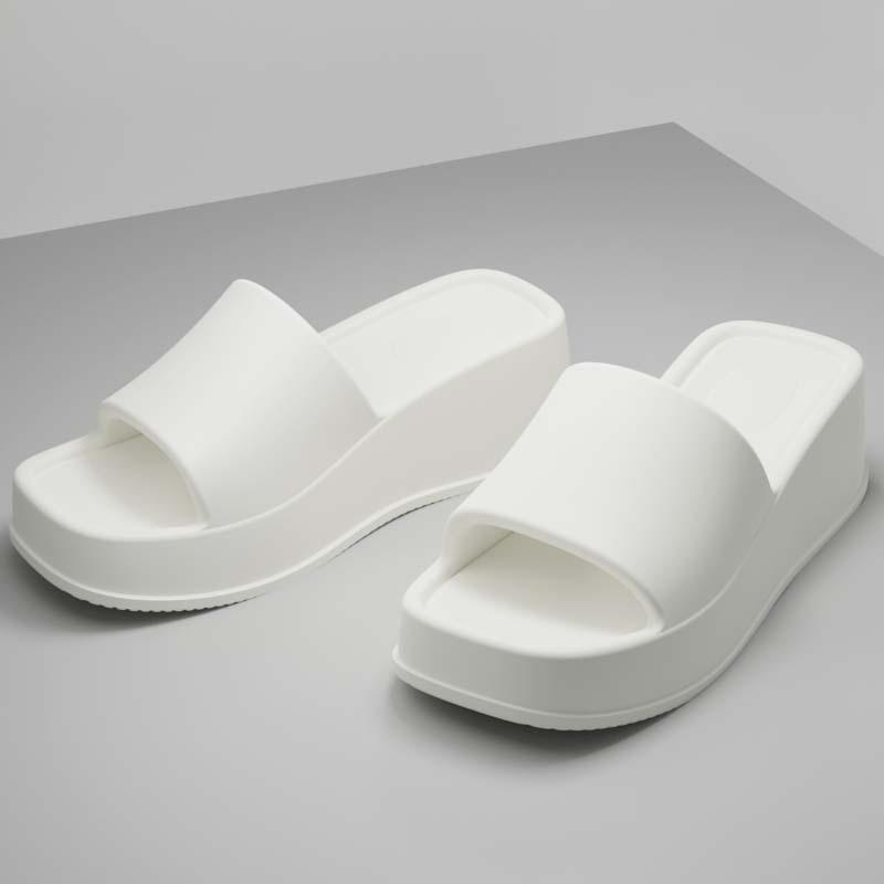 Шлепанцы женские сандалии тапочки на танкетке из ЭВА женская летняя верхняя одежда тапочки на толстой подошве с открытым носком тапочки Pantuflas De Mujer