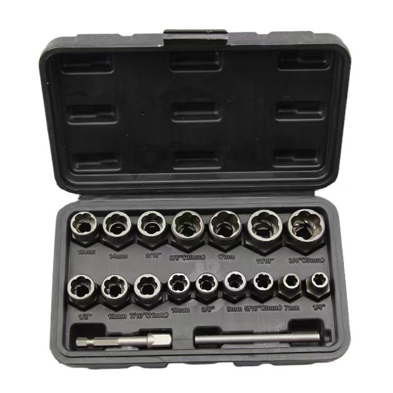 Набор из 14 экстракторов гаек и винтов для поврежденных и некомплектных крепежей