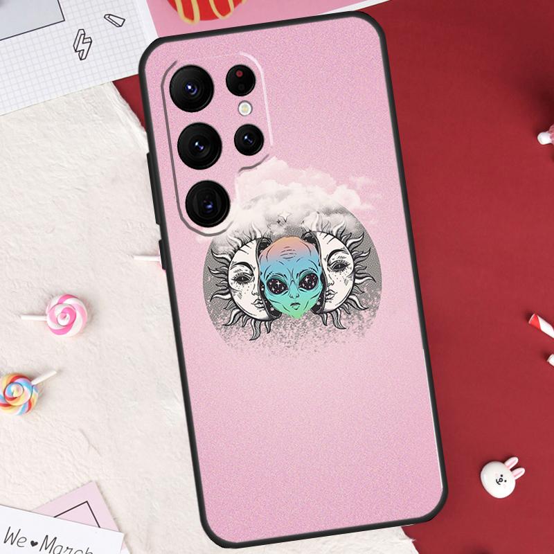 Милый чехол-арт с инопланетянами для Samsung Galaxy S24 FE S20 FE S21 S22 S23 S25 S26 Ultra S10 Plus S25 FE Защитный корпус