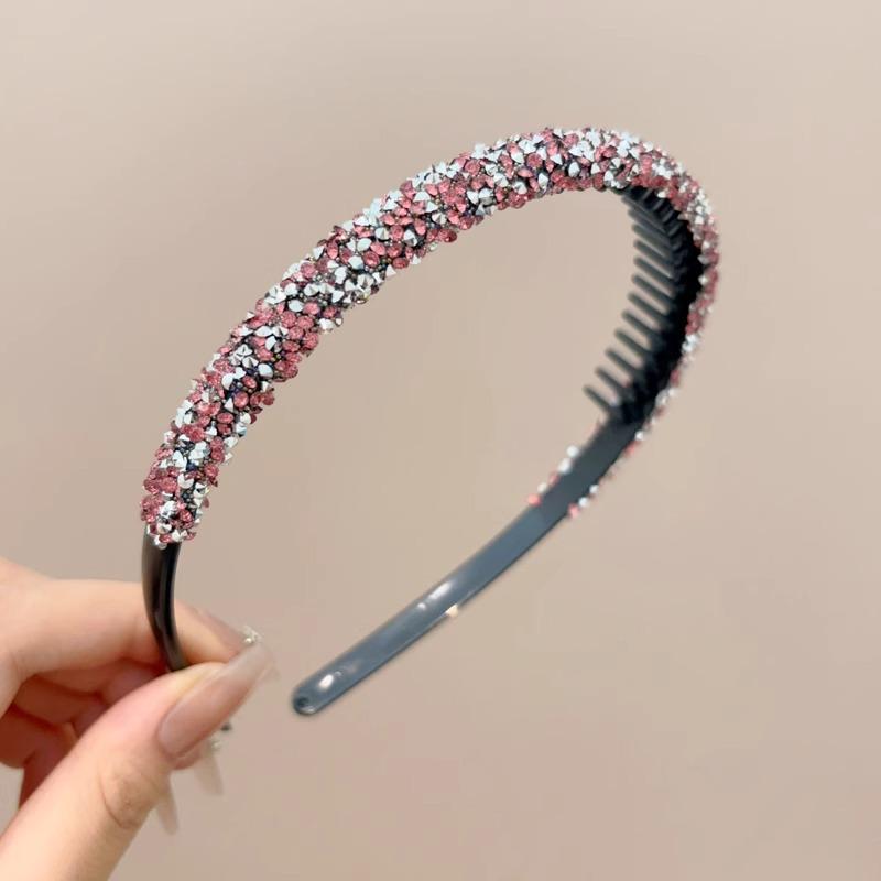 Элегантная бархатная зубчатая нескользящая повязка для волос и резинка для волос со стразами для женщин