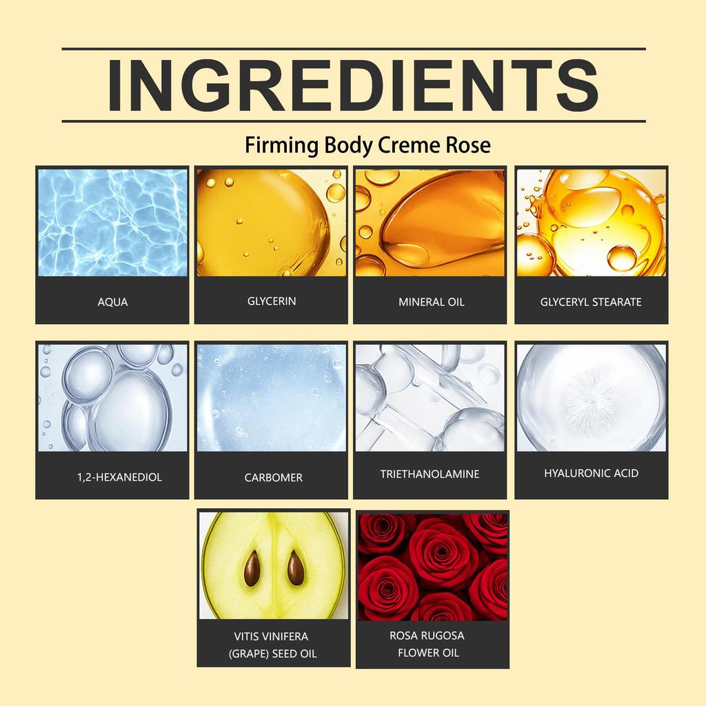 Floral Body Cream Gentle Hydration, Lightweight & Non-Greasy Rose/Vanilla/Sweet Almond Coconut Scent 237ml