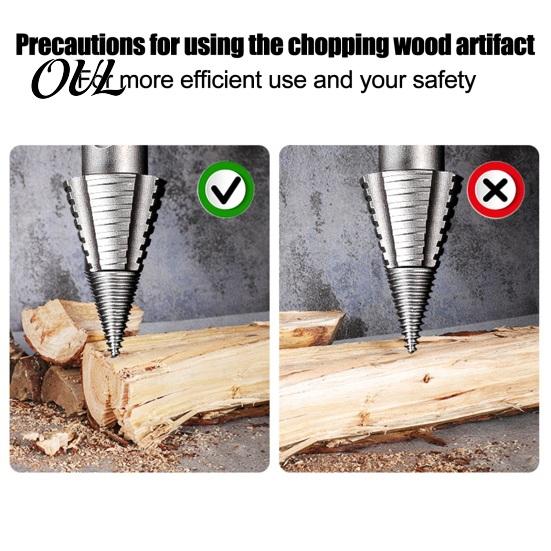 Anti-slip Wood Drill Bit Splitter Bit, 110mm Heavy Duty Log with U-Shaped Power Anti-Slip Thread, Compatible Hand/Electric for Firewood Chopping