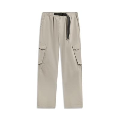 Li Ning Outdoor CF Отражающие Ледяное Ощущение Комфортные Водостойкие Прямые Брюки-Карго Мужские Коричневый Серый AYKW601-1