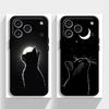 Чехол для Apple iPhone 17 Pro Max 14 15 Pro 7 8 13 11 12 Air XR XS MAX 16 Funda Чехол для телефона Черный Лунный Кот