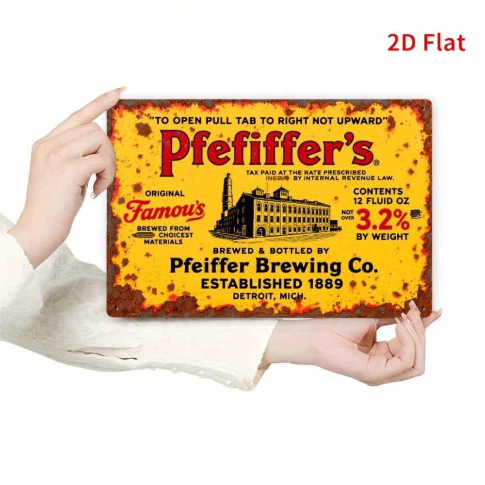 Винтажная металлическая жестяная вывеска Pfeiffers Beer Ретро настенный декор Рустик Индустриальное искусство