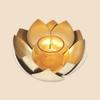 Orange Candlestick In the Shape of a Lotus, Lotus Tea Light Holder Orange, Isha Life