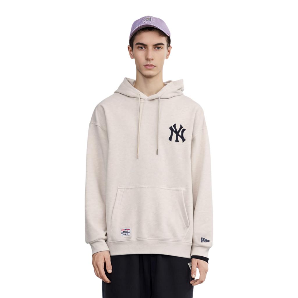 New Era Х Коллаборация MLB Худи с буквенным логотипом New York Yankees Унисекс свитшот Овсяный 13781158