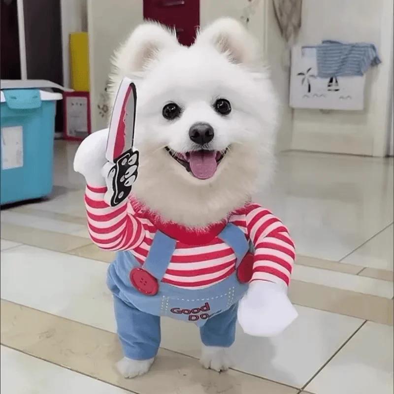Костюмы для собак на Хэллоуин, забавная одежда для домашних животных, регулируемые комплекты костюмов для косплея для собак, новинка, одежда для средних и больших собак, бульдог, мопс