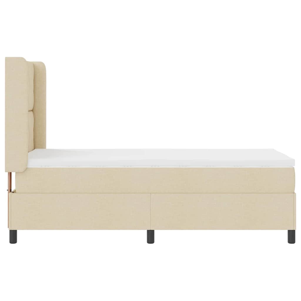 Boxspring Bed with Pillows and Headboard Cream 200 x 90 cm Fabric