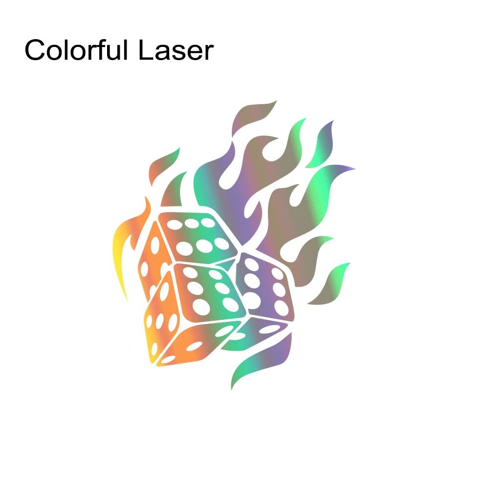 Flame Dice Sticker Car Body Engine Cover Side Door Stickers Dice Graphic Self Adhesive Vinyl Stickers Car Decoration Accessories