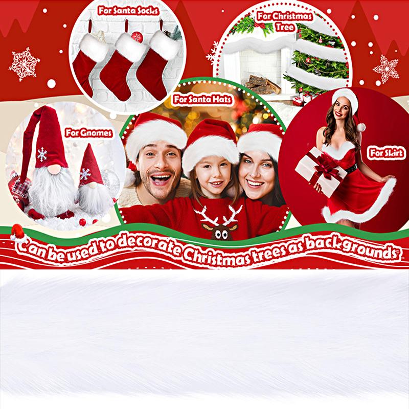 1.5M Artificial Fur Ribbon Christmas Decorations Imitation Rabbit Hair Strips Christmas Doll Ribbon