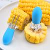 Yousheng 8Pcs Corn Holder Stainless Steel Corn Skewer Silicone Handle BBQ Fork Heat Resistant Fruit Skewer for BBQ Picnics Parties