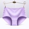 Women Underpants Mid Waist Solid Color Cotton Butt-lifted Good Breathability Elastic Quick-drying Sport