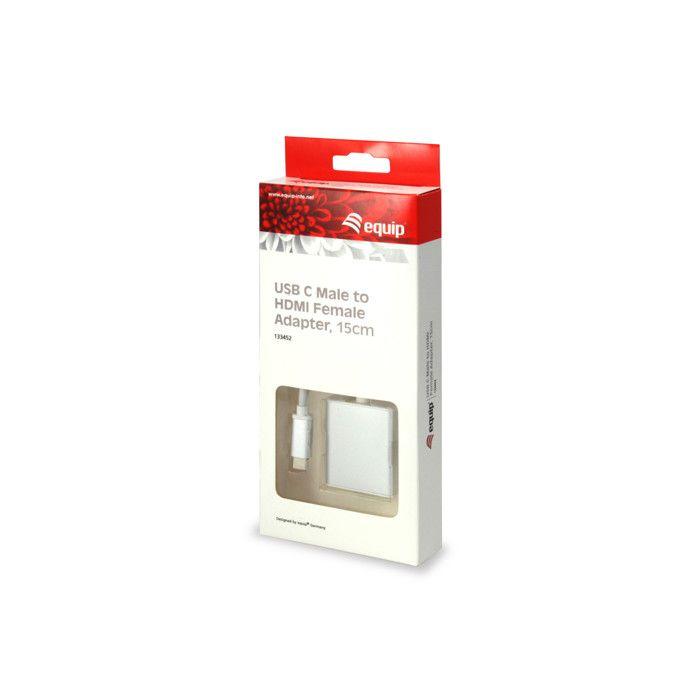 Adaptateur audio-vidéo HDMI - USB USB-C (M) pour HDMI (F) 15 cm support 4K - equip
