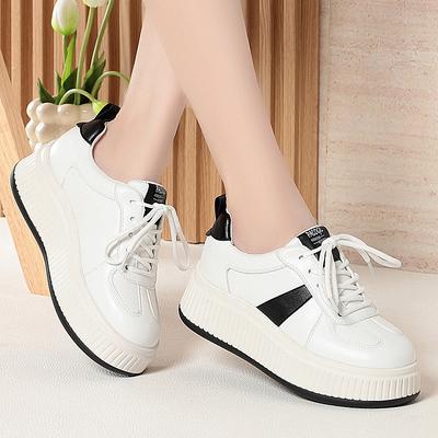 Мода Модные Толстоподошвенные Туфли для Моральной Подготовки Весна Осень Маленькие Белые Туфли Универсальные Повседневные Спортивные Туфли Маленькая Женская Обувь