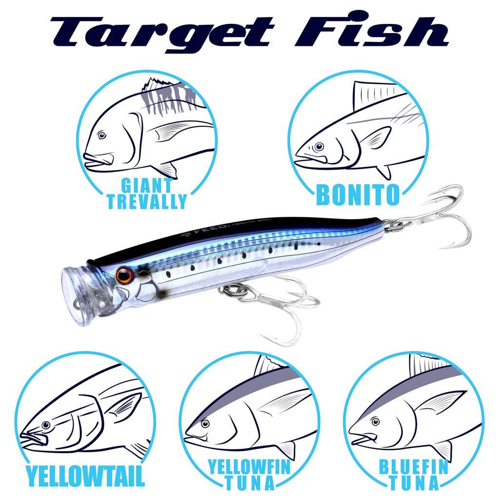 TackleHouse Contact Feed Clear Sardine CFP150 Lure Popper, 150mm, 60g, #19