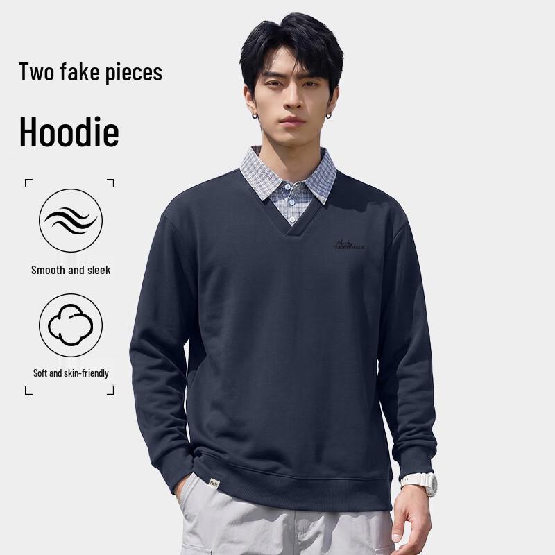 MARK FAIRWHALE Men's Old Money Style Faux Two-Piece Sweatshirt