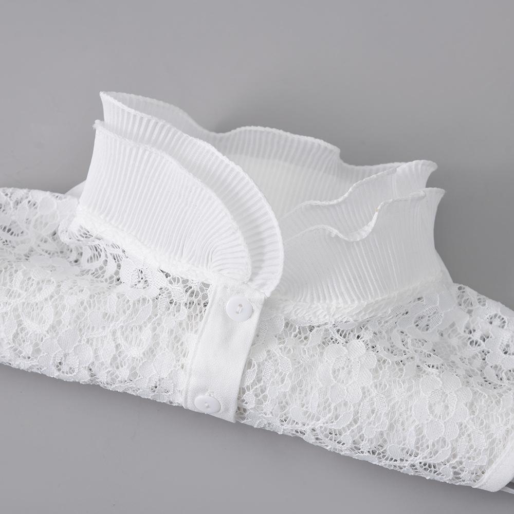 Поддельный воротник с сетчатым краем, универсальный поддельный воротник, кружевной поддельный воротник для женщин с воротником рубашки свитера