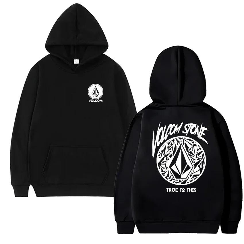 Мужская толстовка Volcom с длинными рукавами, свитшот, хип-хоп мода, повседневная уличная одежда, для активного отдыха, осенне-зимняя спортивная одежда