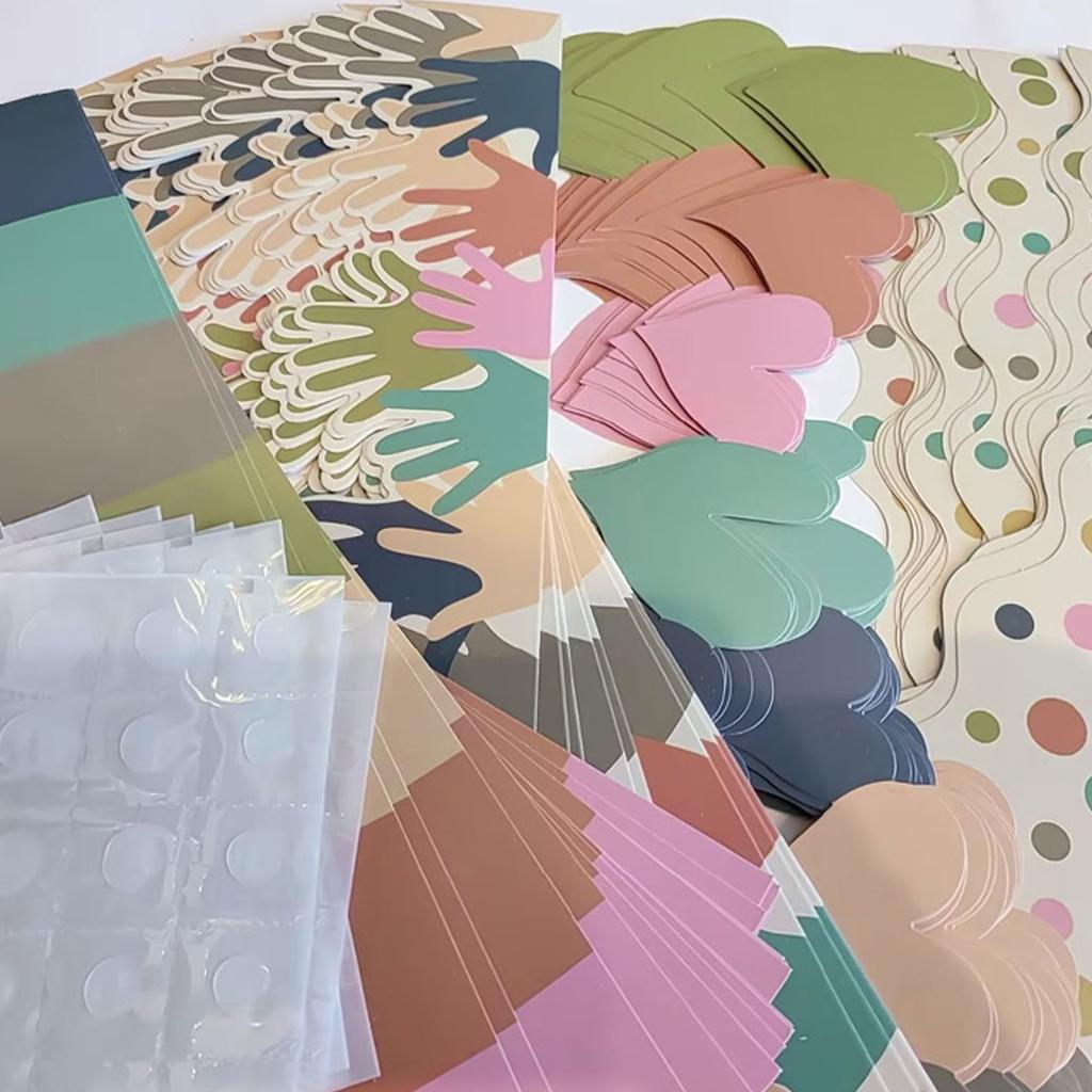 80 шт., отделка для доски объявлений, сердце, цветные точки, отделка, настенные наклейки для классной доски, офиса, белой доски