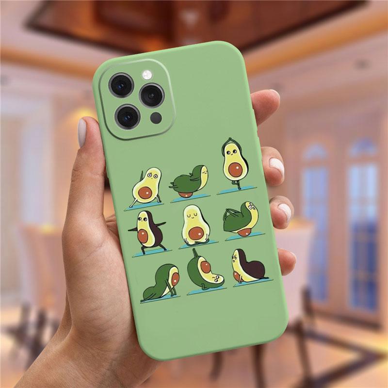 Чехол moskado Avocado Yoga с забавным узором для iPhone 11 Pro Max 12 13 Mini X XS Max XR 7 8 Plus SE 2020 TPU Silicone Cover Coque