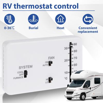 Аналоговый термостат для автофургона, комплект термостата для кемпера Heat and Cool с 2 винтами и 2 резинками для кемпера Heat Cool Camper RV