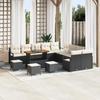 VidaXL 14-piece Garden Sofa Set Black Poly Rattan, Outdoor Lounge Set, Modern, Rectangular 3362590