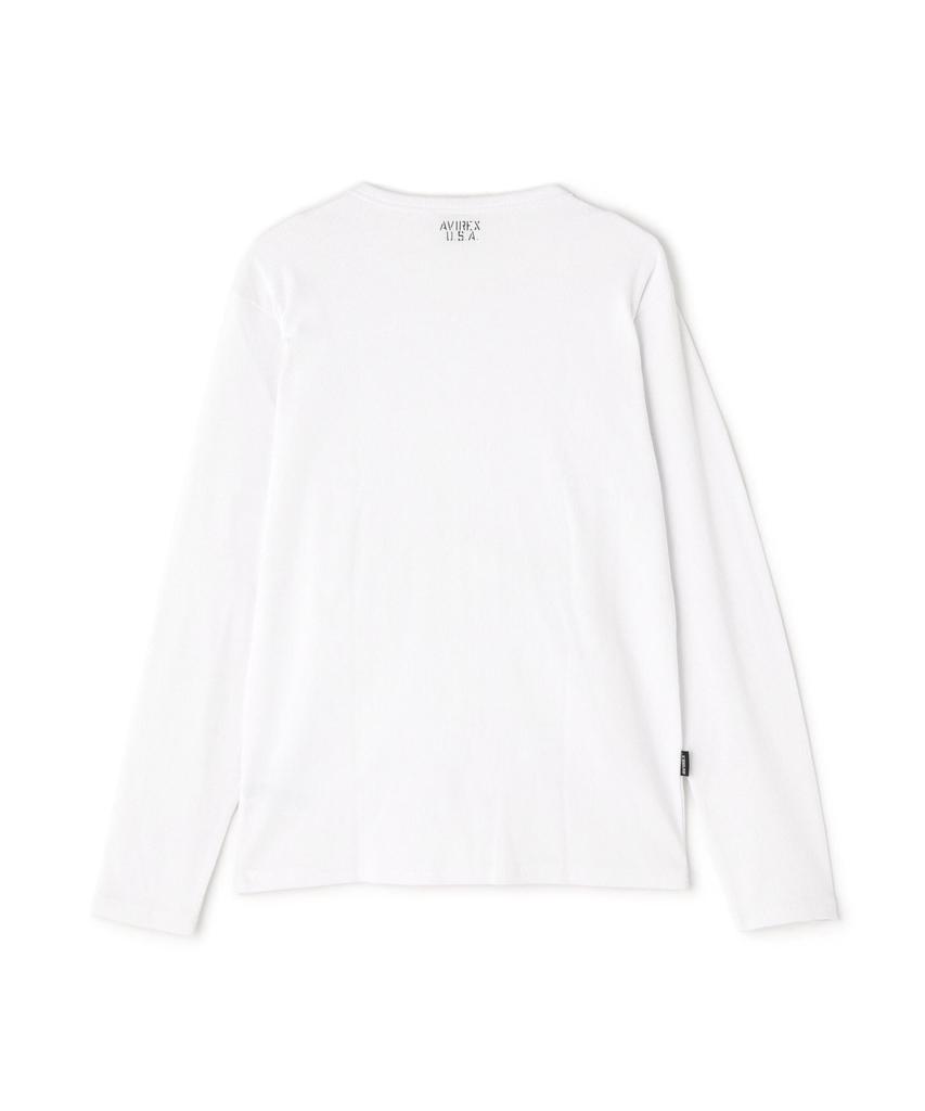 AVIREX DAILY RIB V-NECK TEE 6153480 men's XL white