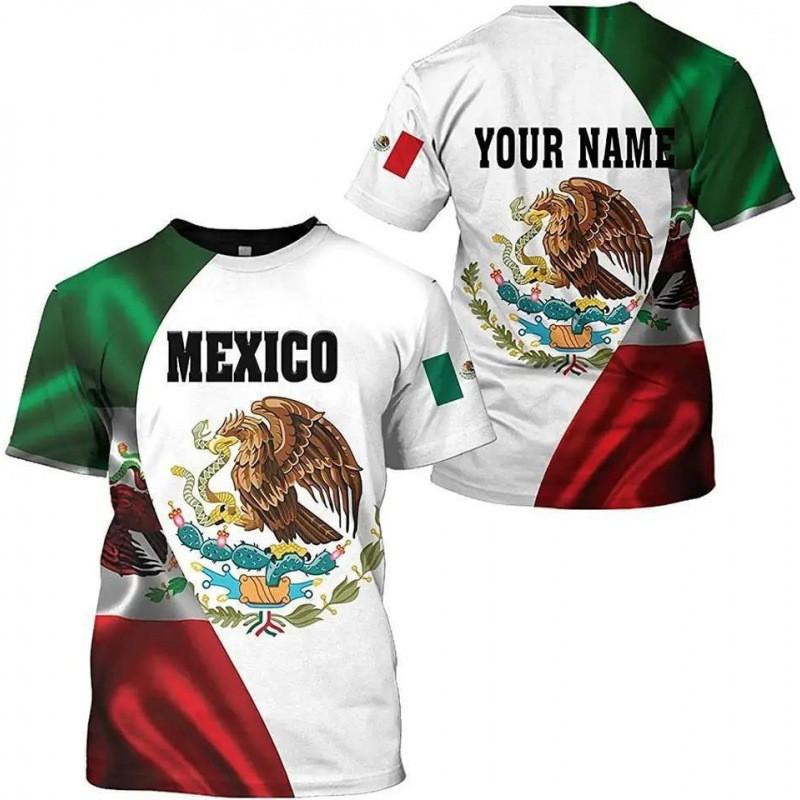 Mens Mexico National Team 3D Printed Quick Dry Breathable Short Sleeve T-Shirt Sport Casual Loose Fit