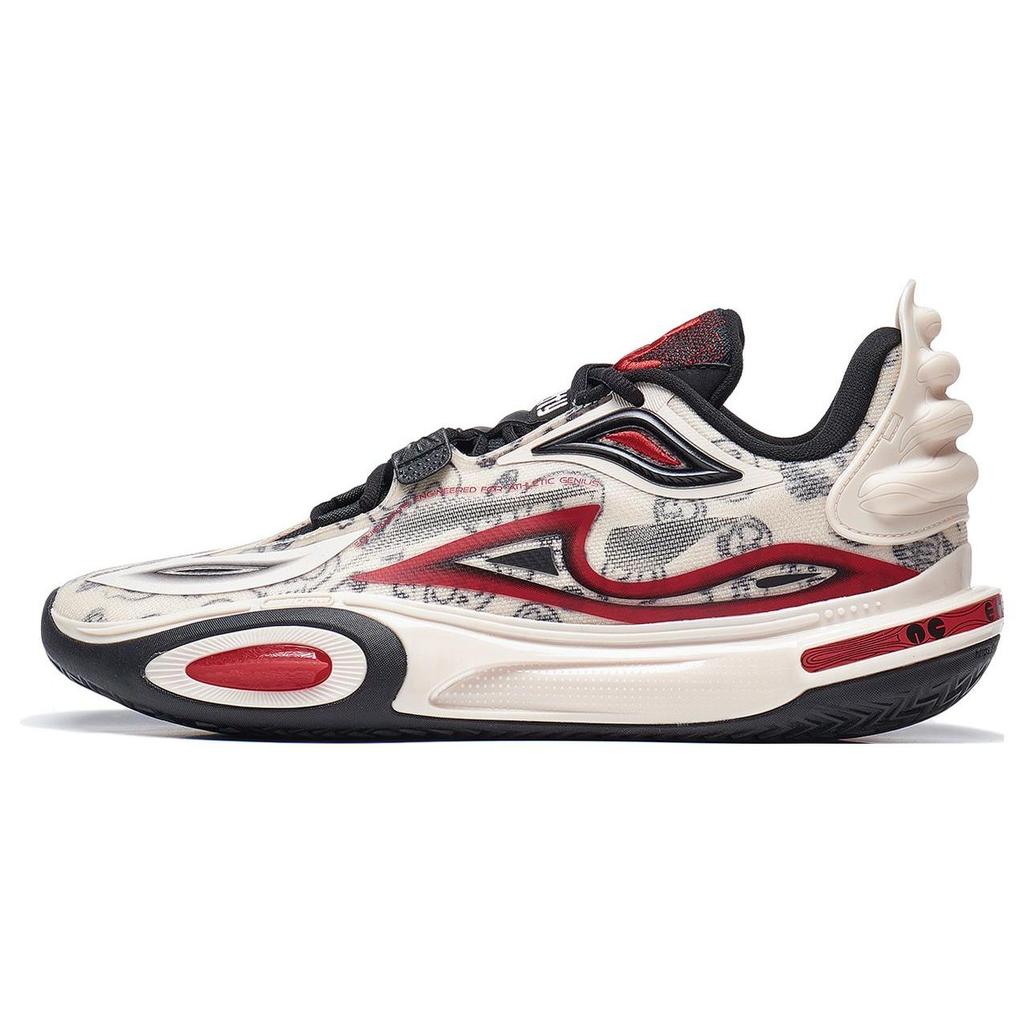 Li-Ning Мужские кроссовки Wade All City 11 V2 на Хэллоуин кремово-белые красные ABAT093-1