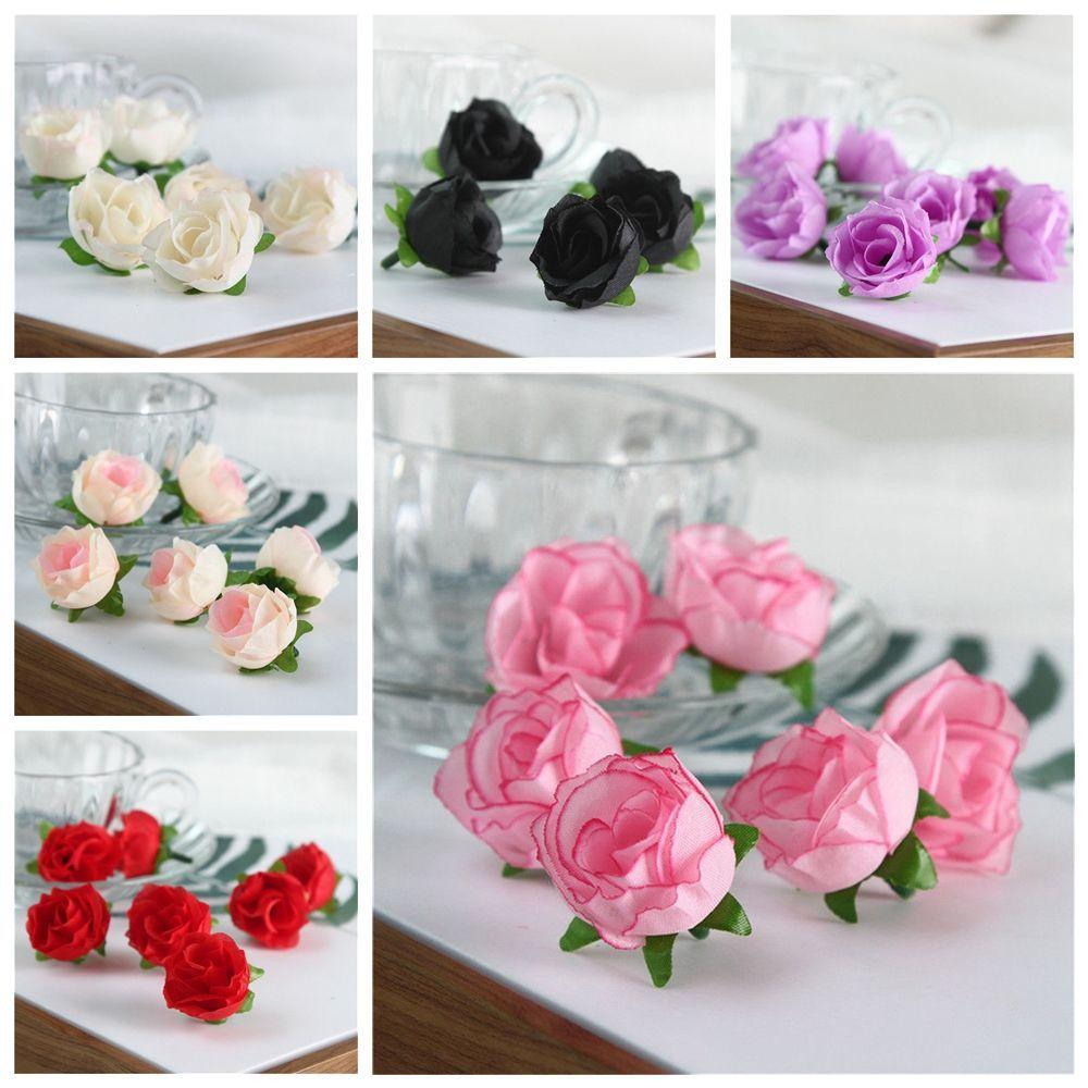 20/50pcs DIY Craft Beautiful Floral Wedding Decoration Artificial Rose Flower Heads Fake Bouquet