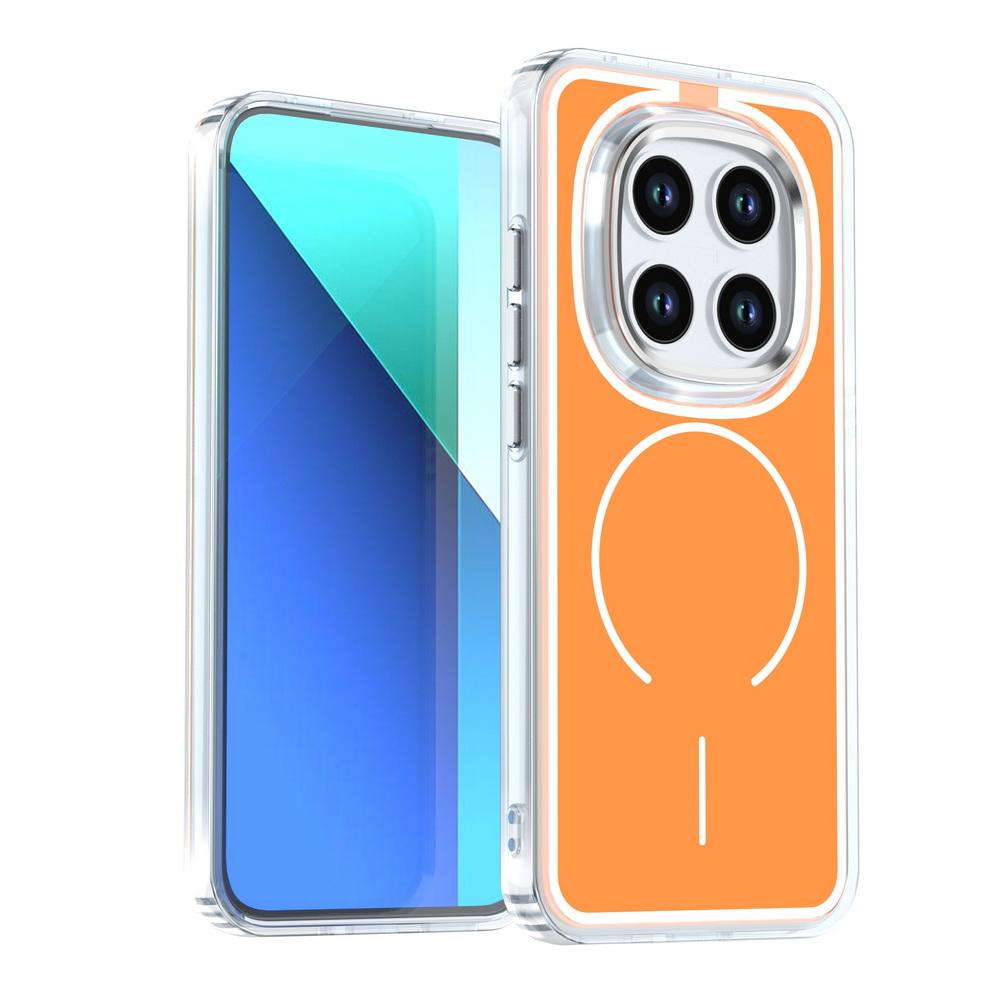 Матовый Чехол-Броня с Цветными Вставками из PC для Xiaomi Redmi Note 15 Pro+ Магнитный Беспроводной Зарядки Металлическая Линза Ударопрочный